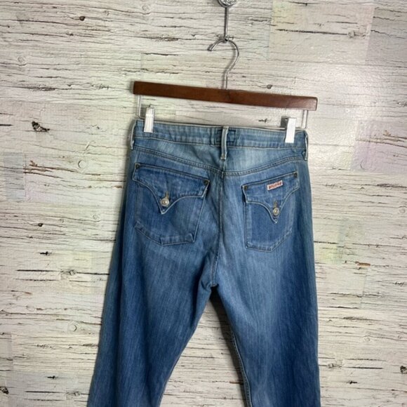 Hudson Jeans Womens size 29 Blue Straight Crop Cuff Flap pockets Low Rise - Picture 9 of 9
